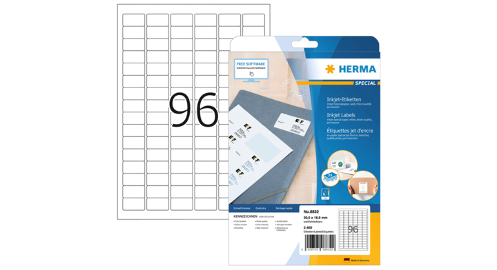 Etiket herma inkprint 8832 30.5x16.9mm 2400st