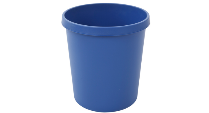 Kunststof papierbak, rond, 18 liter, blauw, VB 494900