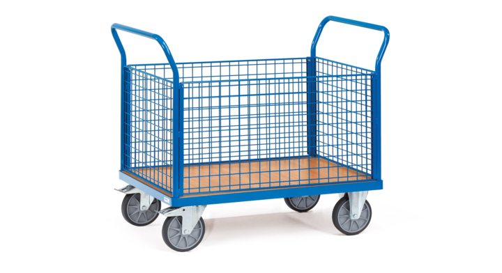 Vierwandwagen met gaas, 1200x800mm Draagverm. 600kg