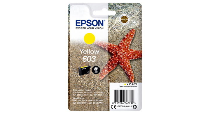 Inkcartridge epson 603 t03u4 geel(c13t03u44010)