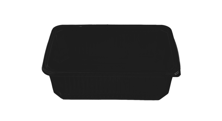 Rib schaal, PP, 275x175x40mm, zwart (450 stuks)