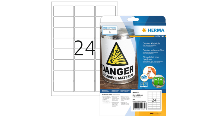 Etiket herma 9532 63.5x33.9mm 240st(9532)