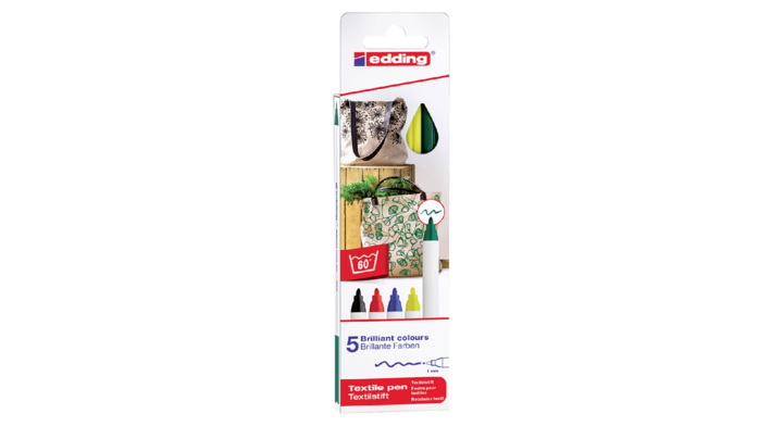 Viltstift edding 4600 textiel rond 1mm basis ass(4-4600-5)