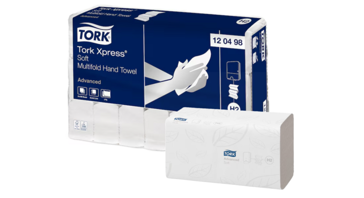 Tork Xpress | Papieren Handdoekjes | 25,5x21,2cm | 2-Laags | H2 | Wit | 120498 (3780 stuks)