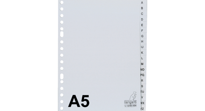 Tabblad kangaro g520azm a5 17r a-z pp 20dlg grijs(g520azm)