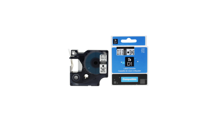 Compatibe Lettertape dymo 45803 19mmx7m wit/zwart