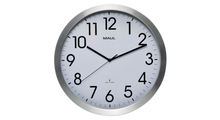 Wandklok maulmove ¥40cm wit/aluminium(9063108)