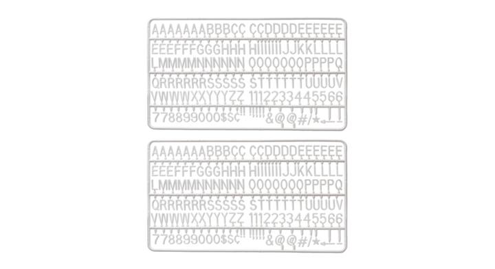 Letter set iezzy voor letterbord 2x150 wit(leb-lhead)