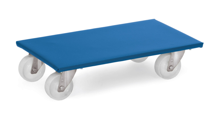 2 Meubelrolplateaus, 600x300 mm Draagverm. 250kg Rubber wiel