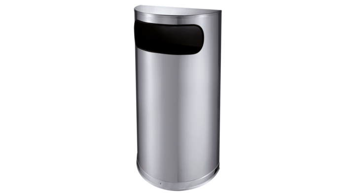 Halfronde afvalbak, 35 liter, mat RVS, VB 667833