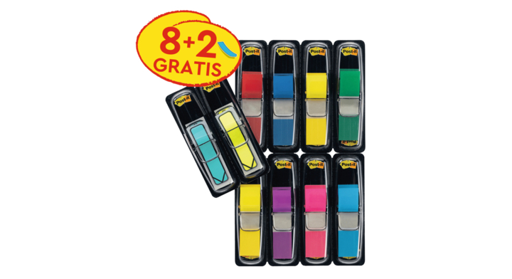 Indextabs 3m post-it 683 11.9x43.2mm 8kl + 2 pijl(683-vad1ne