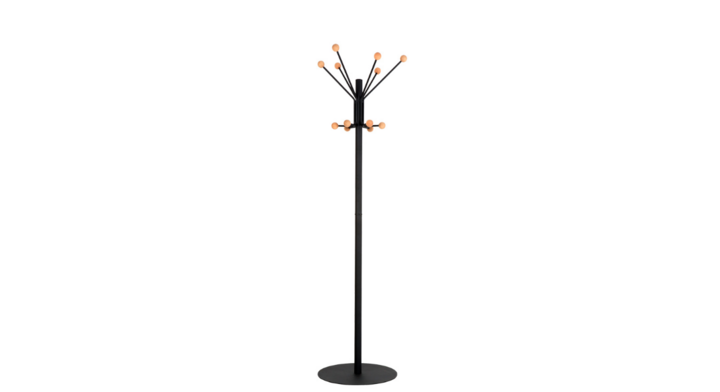 Staande kapstok Giant, 180 cm, 12-haaks, zwart, VB 717903