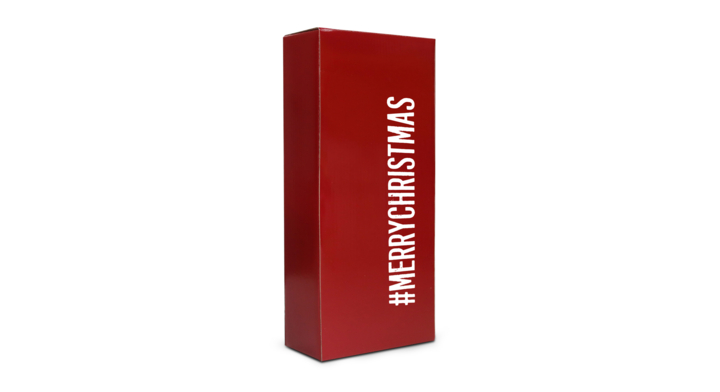 Flesdoos, Kerst, 8x8x36cm,  Merry Christmas, rood (100 st)