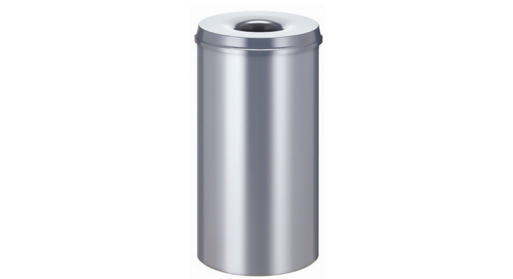 Metalen papierbak, vlamdovend, 50 liter, zilver, VB 105000