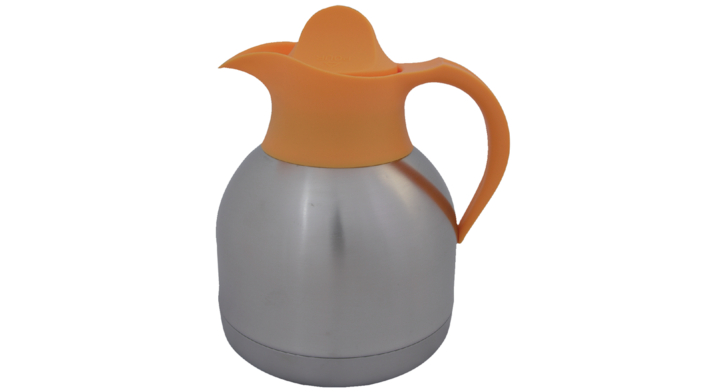 Theekan, 1 liter, RVS/geel (1 stuk)