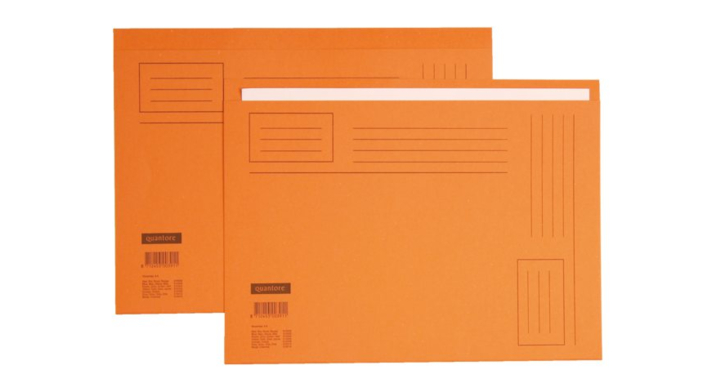 Vouwmap quantore a4 ongelijke zijde 250gr oranje