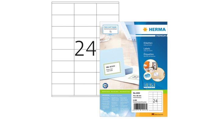 Etiket herma superprint 4453 70x36mm 2400st