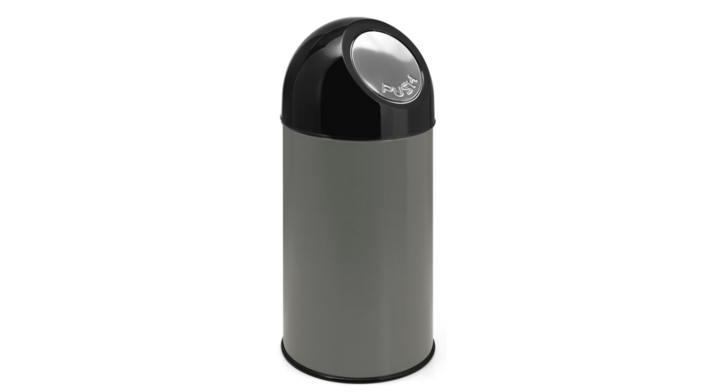 Afvalbak met pushdeksel & binnenbak, 40 liter, grijs, VB 480002