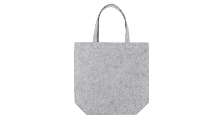 Draagtas, 42x42+2x6cm, vilt, tote bag, lichtgrijs (50 stuks)