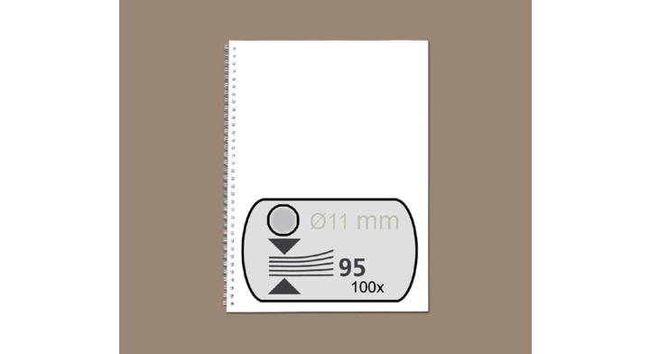 Draadrug gbc 11mm 34r zilver