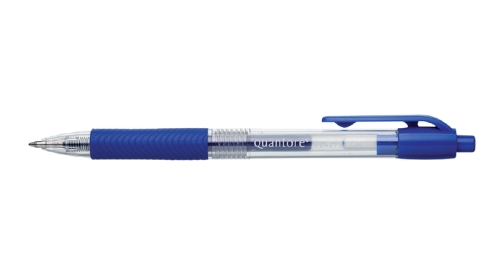 Gelschrijver quantore grip retractable blauw