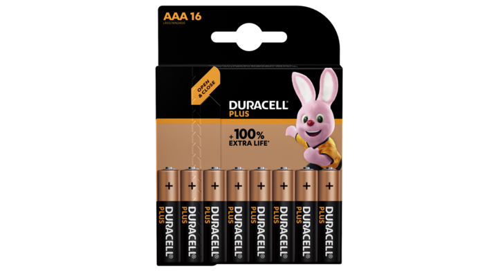 Batterij duracell plus aaa 16st(5000394147126)