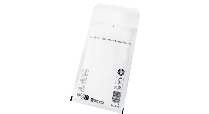 Luchtkussenenvelop B/12, 140x250+50mm, wit (200 stuks)