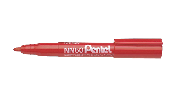 Viltstift pentel nn50 perm rond 1.5-3mm rood