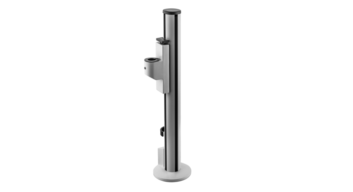 Filex, Galaxy monitorarm kort, topdown klem, zilver