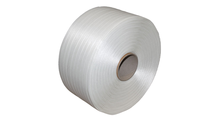 Omsnoeringsband, polyester, 16mm x 850m, K76, wit (2 rol)
