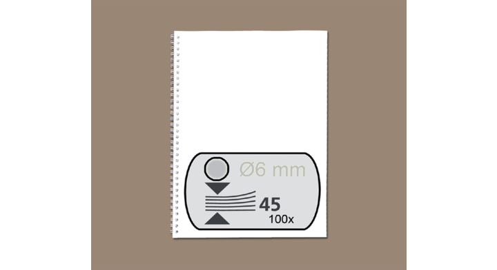 Draadrug gbc 6mm 34r zilver