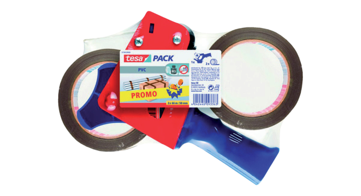 TESA, dozensluiter / tape dispenser, 50mm x 66 meter, inclusief twee rollen tape