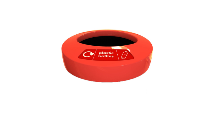 Deksel voor afvalstroom plastics, rood, VB 719341