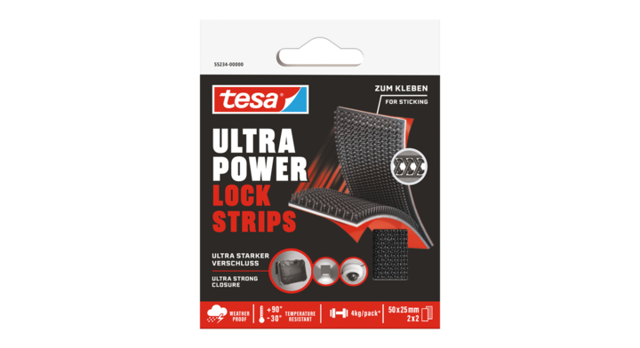 Klittenband tesa ultra powerlock strips 50x25mm 2s(55234-000