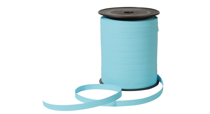 Krullint, paperlook, 10mm x 250m, l.blauw