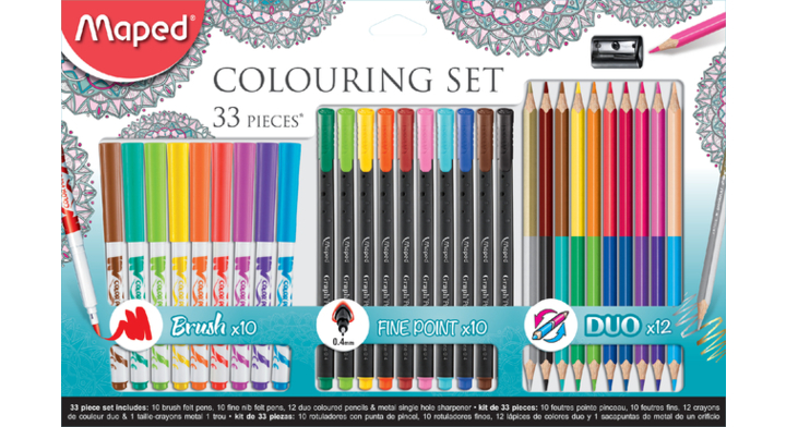 Viltstift maped colouring set 33delig ass(m897417)