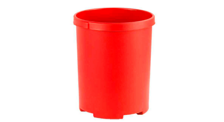 Kunststof papierbak, rond, 50 liter, rood, VB 001836
