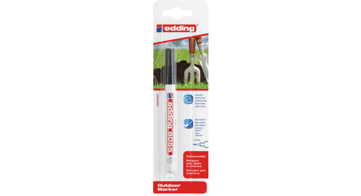 Viltstift edding 8055 outdoor 1-2mm blist1 zwart(8055z)