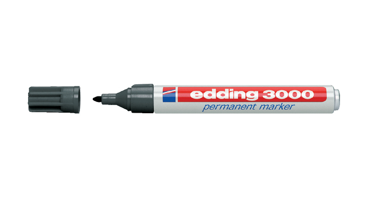 Viltstift edding 3000 perm rond 1.5-3mm grijs