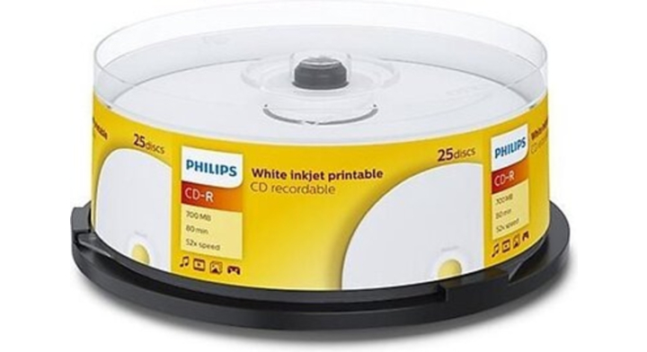 Philips IW SP, inkjet printable CD-R, 80min, 700MB (25 st)