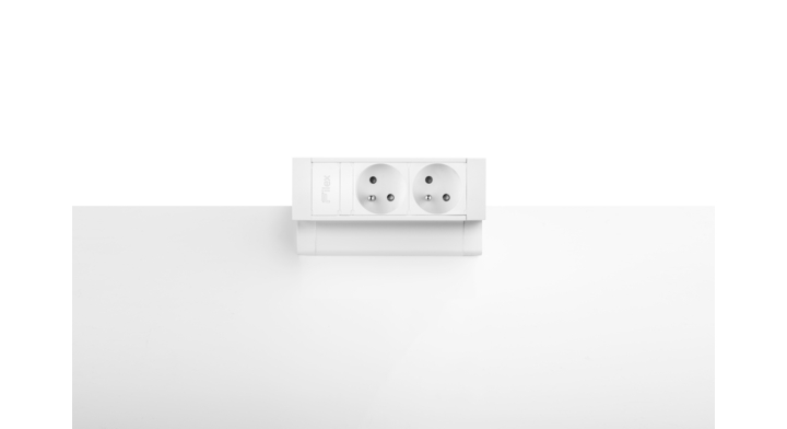 Filex, Power Desk Up 2.0, 2x 230V Frans, wit