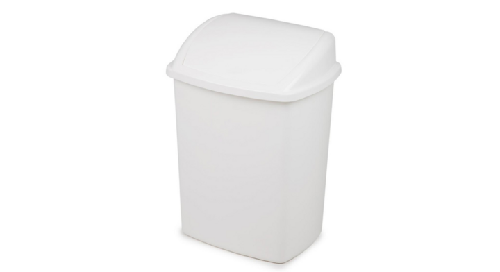 Afvalbak met swingdeksel, 40 liter, wit, VB 008434