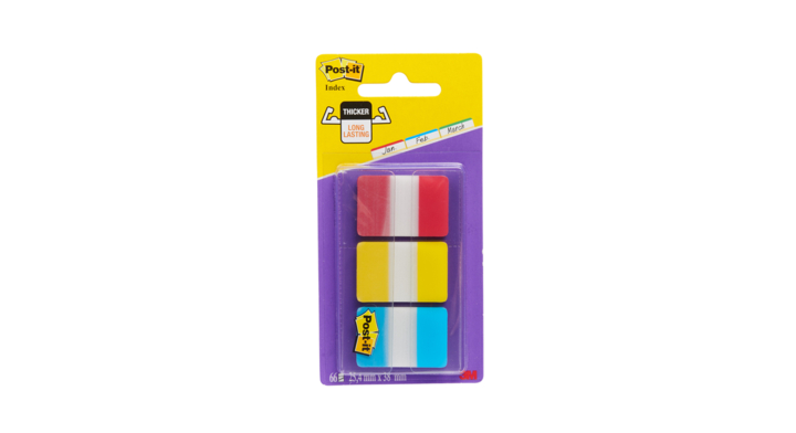 3M Post-It 686, indextabs, 25.4x38mm, strong, assorti (66st)