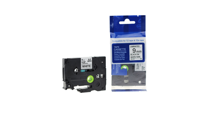 Compatible Lettertape brother p-touch tz221 9mm wit/zwart