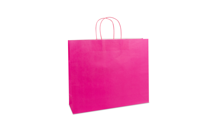 Draagtas, papier, gedraaid koord, 42+12x35cm, roze (250 st)