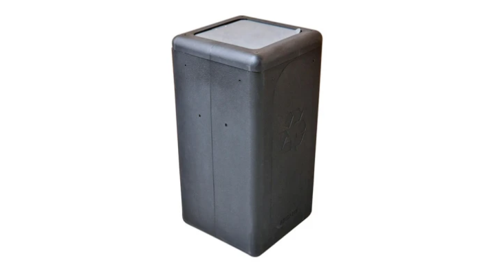 Brickbin, modulaire afvalscheidingsbak met klepdeksel, 65 liter, grijs, VB 196302 | restafval