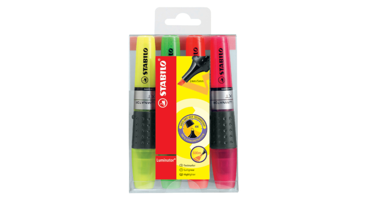 Markeerstift stabilo boss luminator 4 st ass