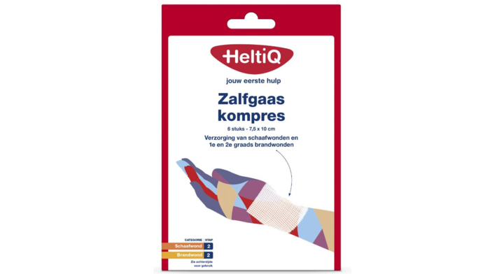 HeltiQ, zalfgaas kompres, 7.5x10cm (6 stuks)