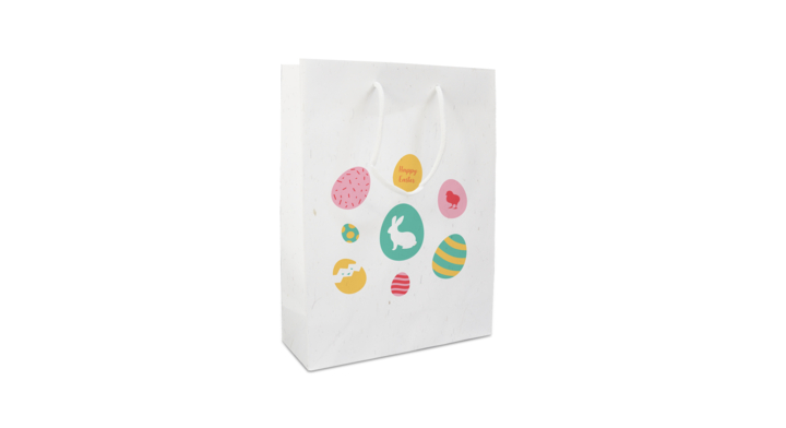 Luxe pasen tassen,Pastel eggs, 26+10x35cm, wit, (100st)