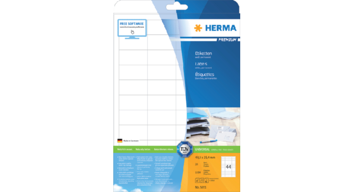 Etiket herma superprint 5051 48.3x25.4mm 1100st